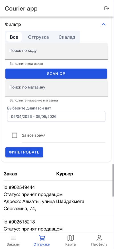 Список отгрузок с заказами и статусами